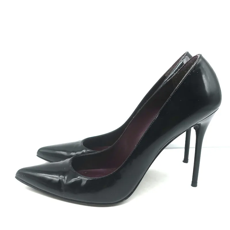 Stuart Weitzman Escarpins Stuart Pumps en Cuir Verni Noir Pointure 9.5 N à Bout Pointu et Talons