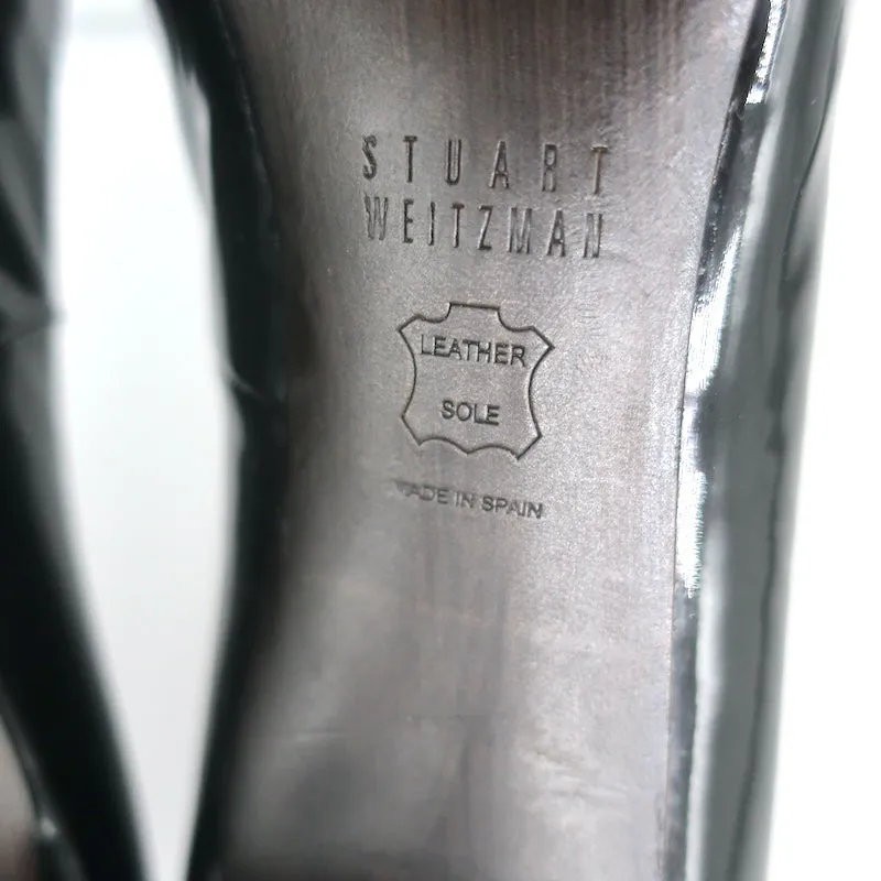 Stuart Weitzman Escarpins Stuart Pumps en Cuir Verni Noir Pointure 9.5 N à Bout Pointu et Talons