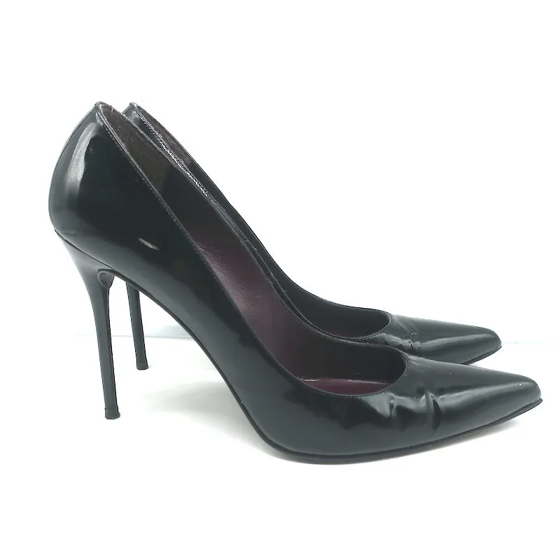 Stuart Weitzman Escarpins Stuart Pumps en Cuir Verni Noir Pointure 9.5 N à Bout Pointu et Talons