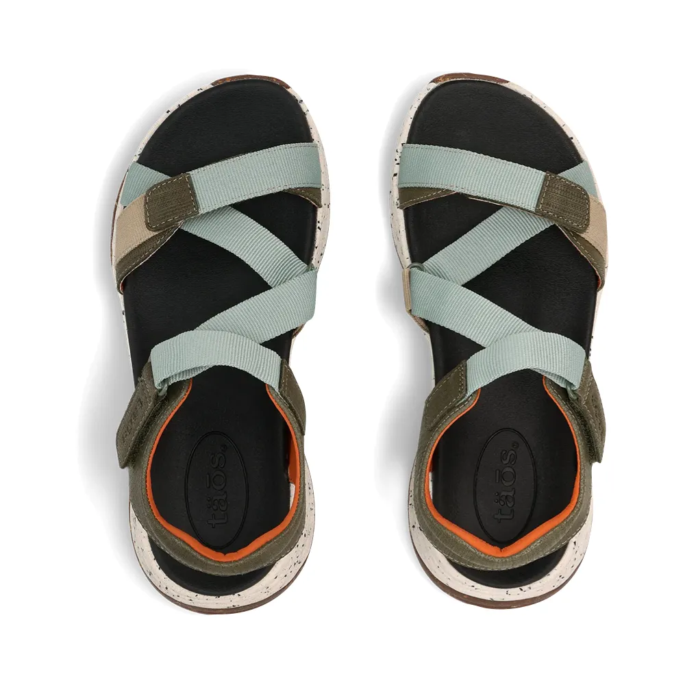 Sandale Super Z pour Femme Taos en Sauge/Vert Olive Multicolore
