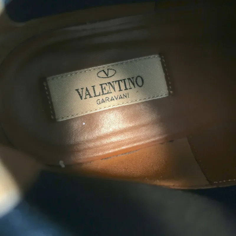 Bottes Chelsea Valentino Rockstud en Suède Noir Taille 38 Bottes Plates à la Cheville