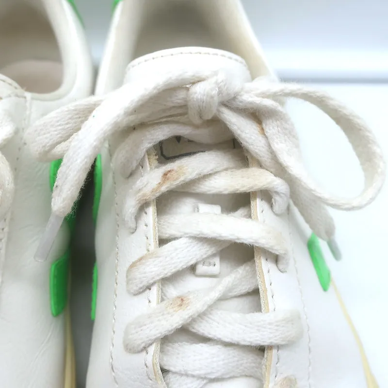 VEJA Esplar Logo Sneakers Basses en Cuir Blanc et Vert Absinthe Taille 38