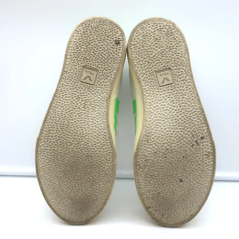 VEJA Esplar Logo Sneakers Basses en Cuir Blanc et Vert Absinthe Taille 38