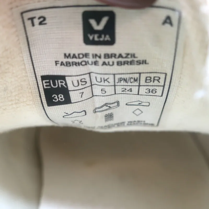 VEJA Esplar Logo Sneakers Basses en Cuir Blanc et Vert Absinthe Taille 38