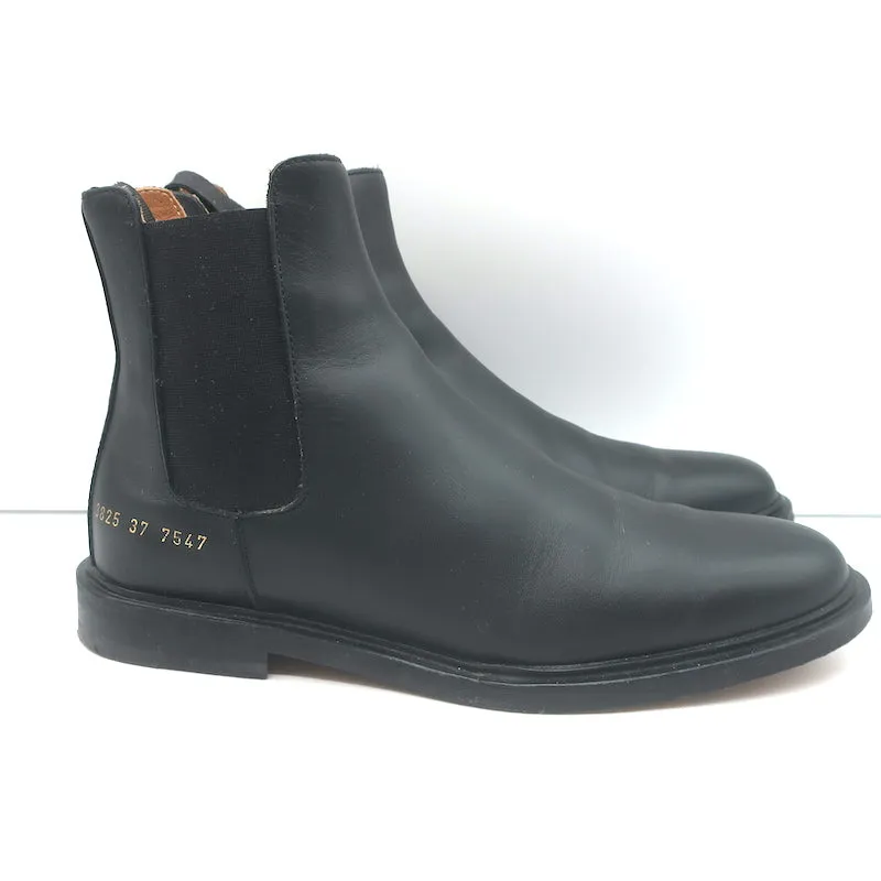 Bottes Chelsea femme par Common Projects en cuir noir taille 37, bottes plates à la cheville