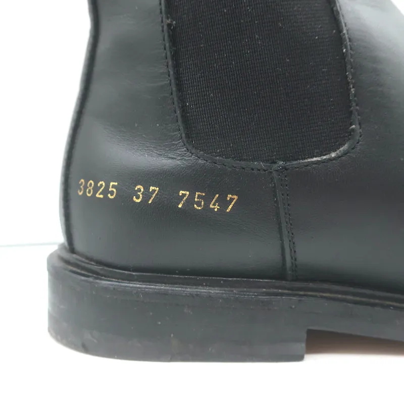 Bottes Chelsea femme par Common Projects en cuir noir taille 37, bottes plates à la cheville