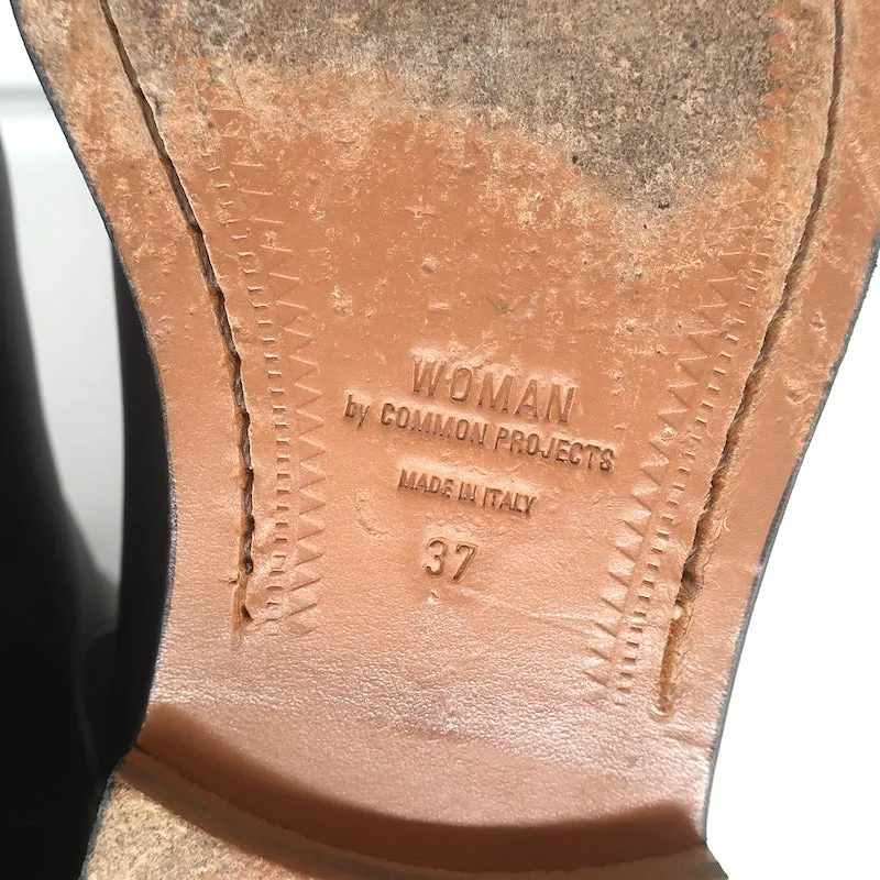Bottes Chelsea femme par Common Projects en cuir noir taille 37, bottes plates à la cheville