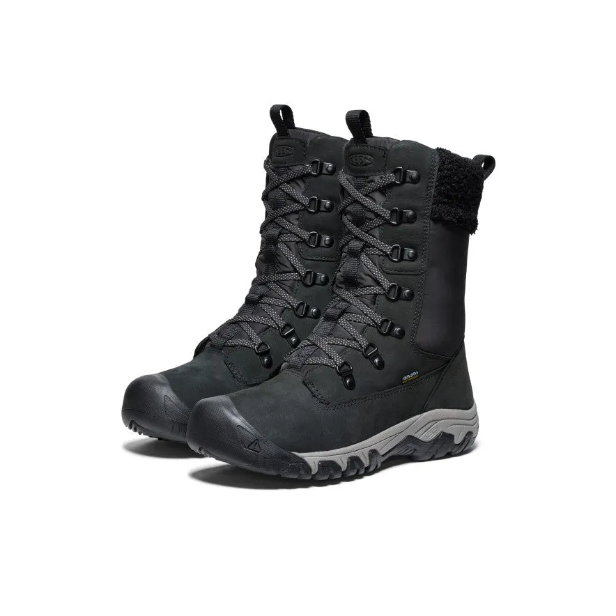 Bottes hautes imperméables Greta pour femme | Noir/Noir