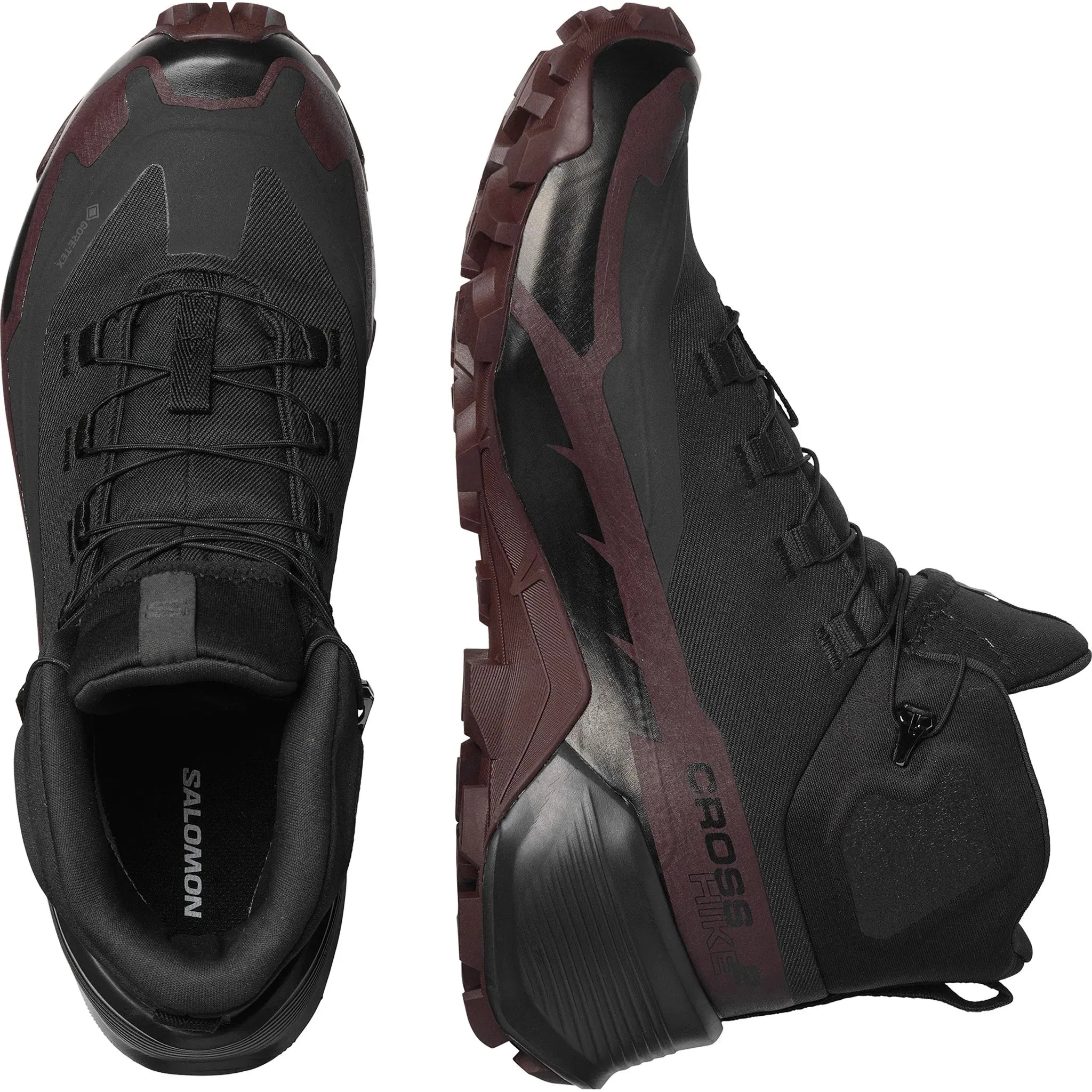 Bottes de randonnée Salomon Cross Hike 2 Mid GORE-TEX pour femme Noir/Chocolat Prune