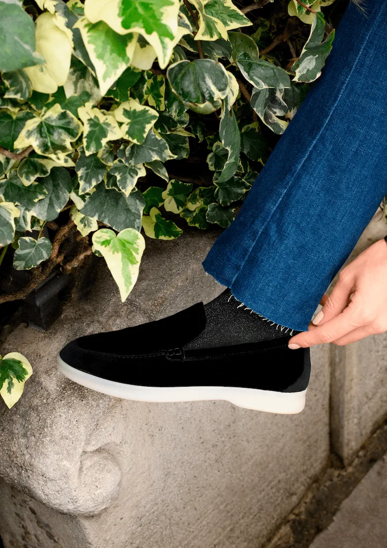 Mocassins en Velours Végétalien pour Femme | Noir
