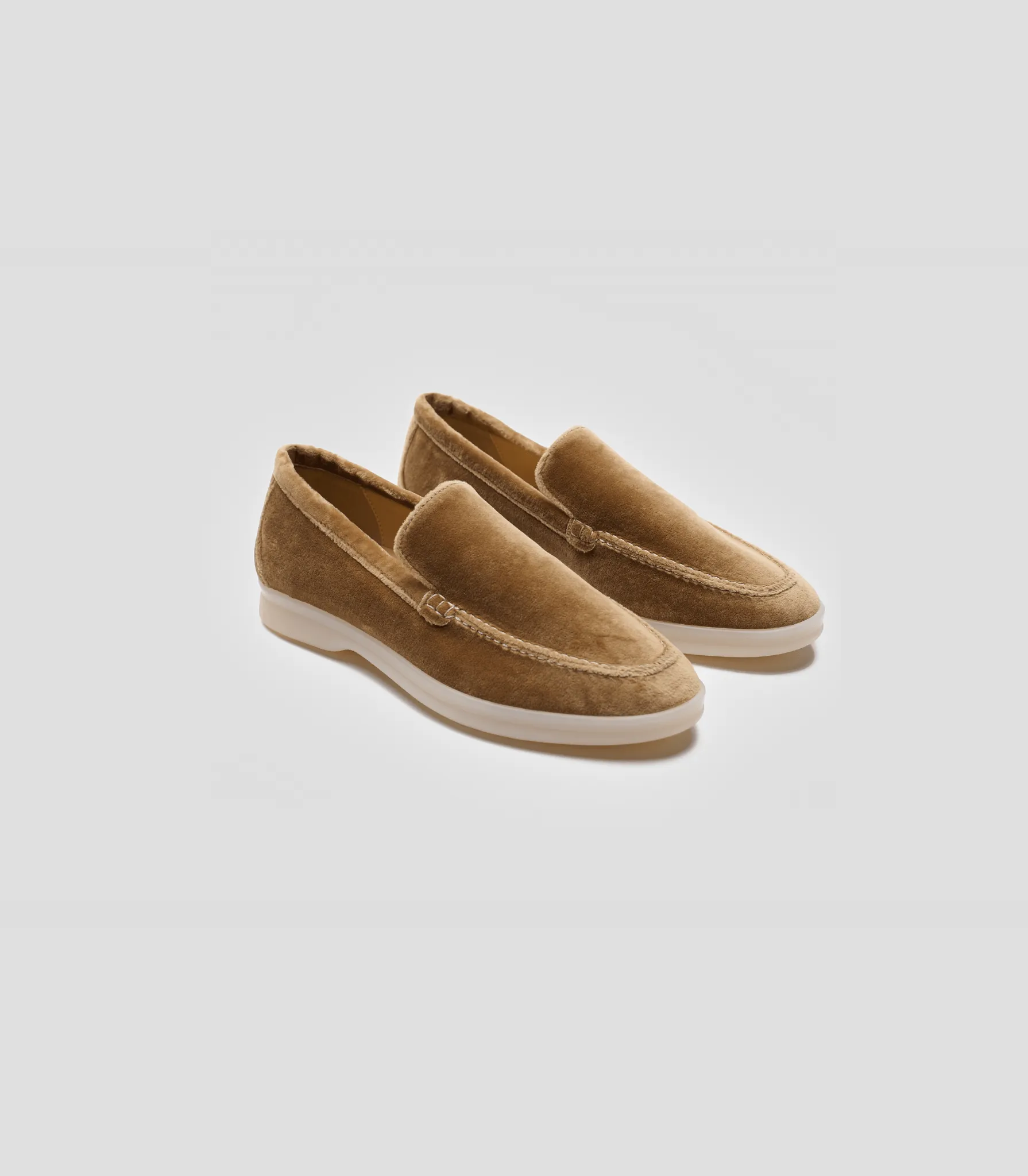 Mocassins en Velours Végétalien pour Femmes | Taupe